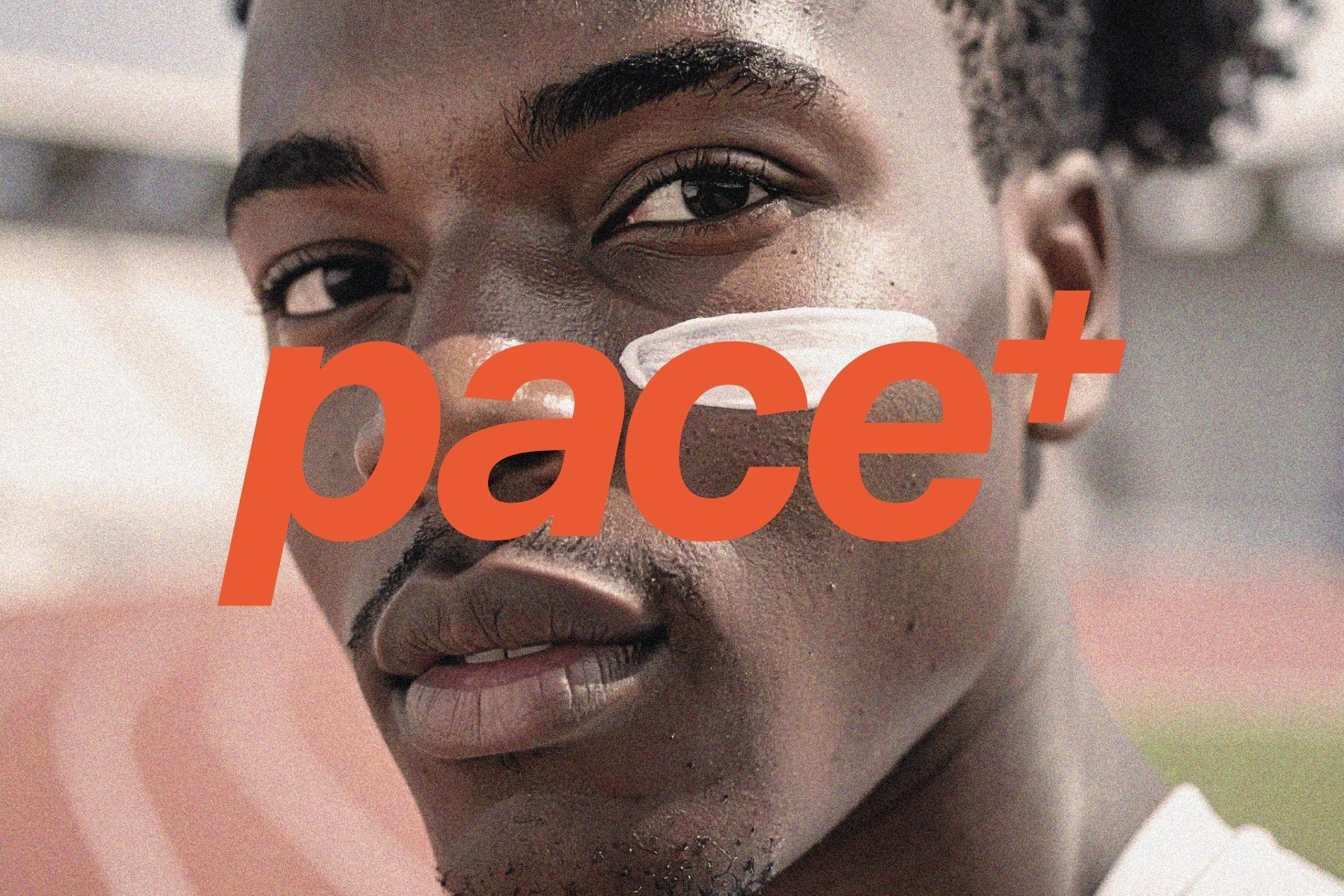 Logo advertising of man with sunscreen and logo above