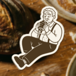 Uncle Dough illustrated baker character used as a playful brand mascot