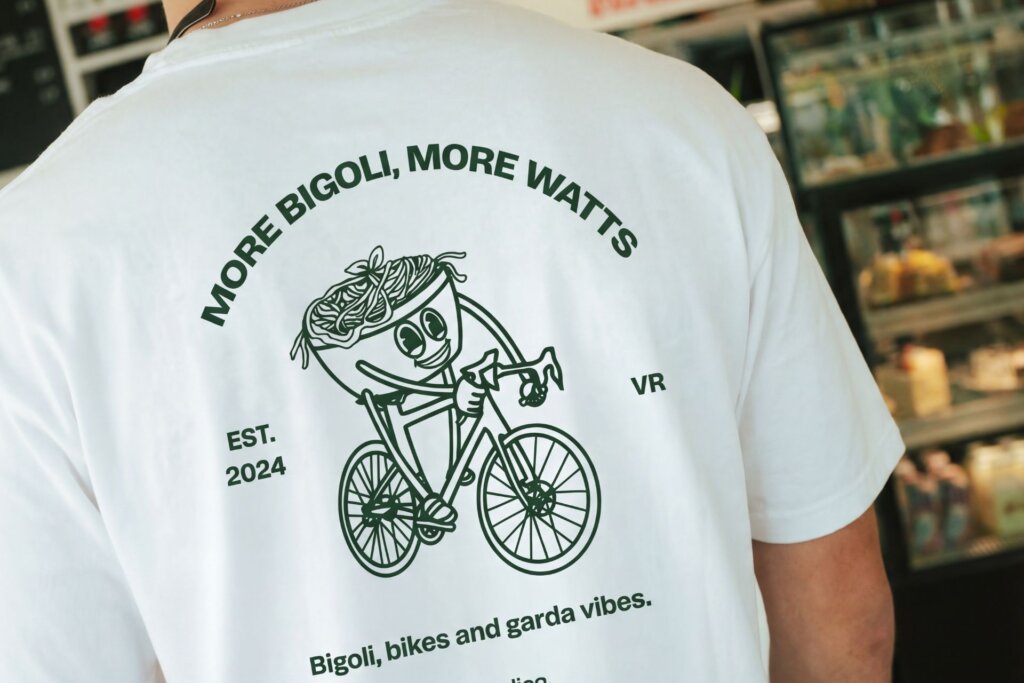 Visual of a tshirt design of ciaocycling brand